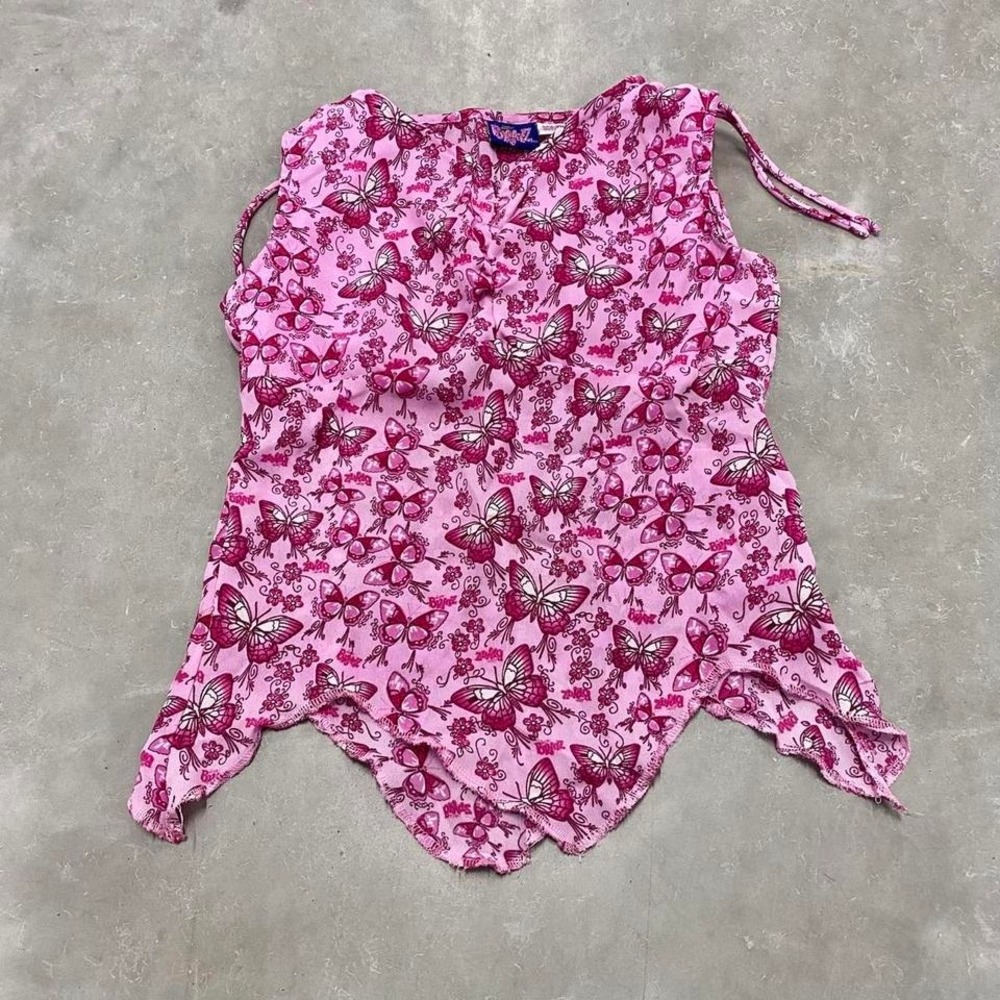 Pink bratz y2k tank top butterfly design